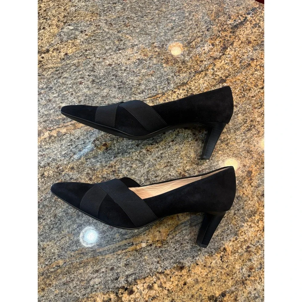 Peter Kaiser Women's US Sz 10 Malana‎ Black Mid Heels with Bandage Detail